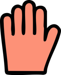Obraz premium Simple Cartoon Hand Icon for Stop or Greeting.