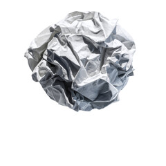 Fototapeta premium Isolated crumpled paper ball on transparent background concept of discarded ideas and creative block