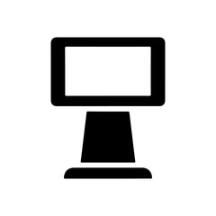 Flat Vector Display Terminal Icon with Screen and Stand Design