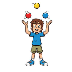 Boy Juggling Balls