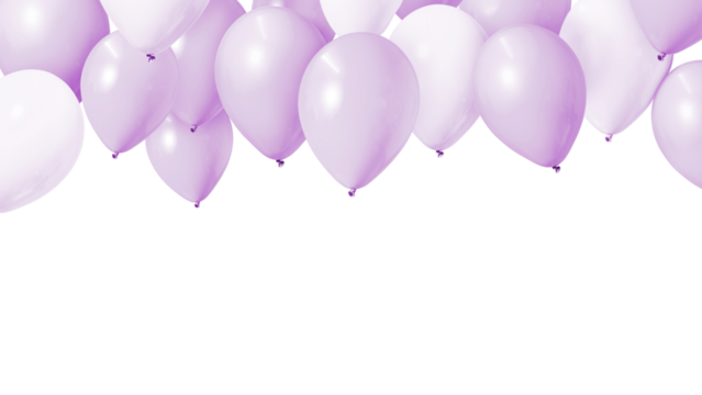 Purple balloon png border on transparent background - Powered by Adobe