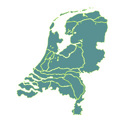 Obraz premium blind map of the netherlands