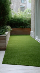 Artificial grass backyard garden modern patio green minimal