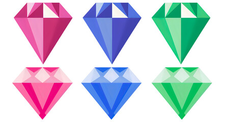 赤、青、緑の宝石。ルビー、サファイア、エメラルド