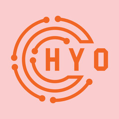 HYO letter design. HYO letter technology logo design. HYO Monogram logo design for an entrepreneur and business.
