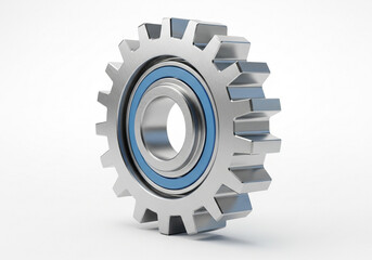 Metal gear with bearing isolated on white background