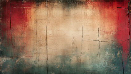 Cement wall painted with brown yellow blue and red cream for background. 