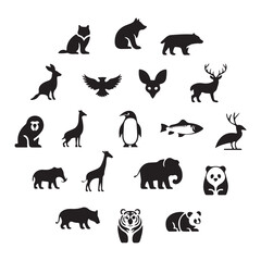 Naklejka premium Deer wild animal silhouette