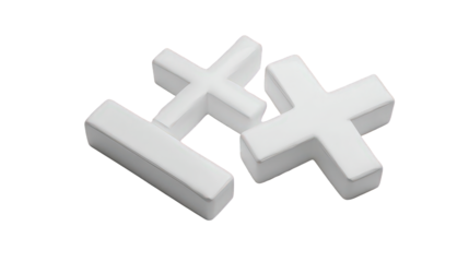 Two White Plus Signs Isolated