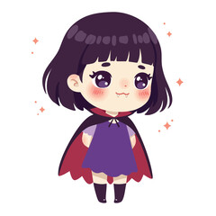 A cute cartoon princess with pink hair and a beautiful dress is an illustration of a little girl's fun childhood design