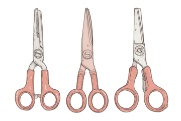 Set Of Pastel Pink Scissors