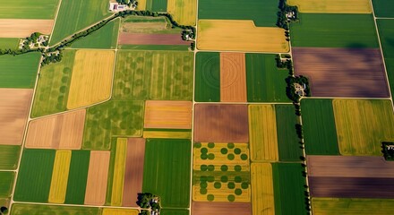 Agricultural Fields Aerial View.