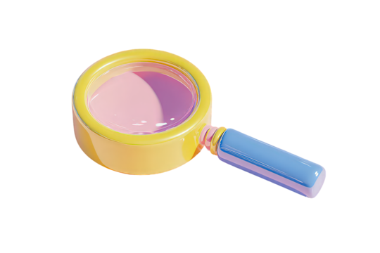 Colorful 3D Magnifying Glass Icon