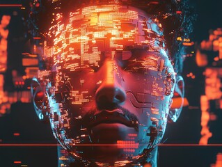 hyperdetailed concept of global data and artificial intelligence