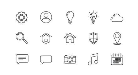 Fototapeta premium Hand drawn doodle style web and user interface icons set.