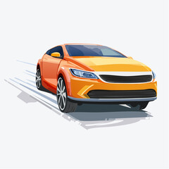 Fototapeta premium Jolie voiture moderne orange, style coupé, isolé sur fond blanc