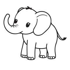 Cute baby elephant cartoon illustration