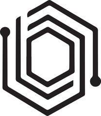 Layered Hexagon Logo Vector for Tech, Digital, and Branding Design vector illustration of a metal plate