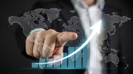Business growth global finance arrow