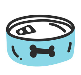 Dog food can outline simple isolated concept. Vector design graphic illustration
