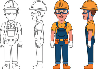 Workers In Flat Design 