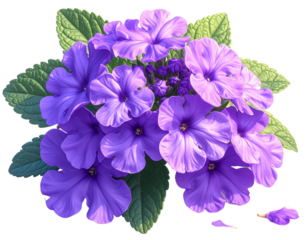  Vibrant Purple Verbena in Natural Garden Setting