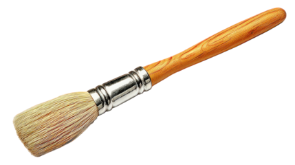 Detail Of A Paintbrush With Wooden Handle