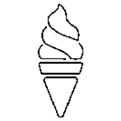 ice cream pixel icon, 8-bit. Isolated vector illustration.