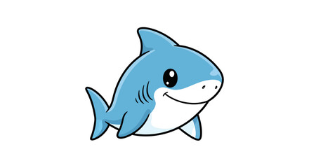 Obraz premium Cartoon shark image showing a cheerful character with blue color perfect for kid's design