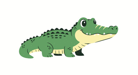 Charming alligator character illustration with a cute and inviting design style