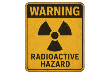 Obraz premium Warning radioactive hazard symbol sign on transparent background