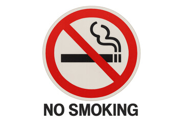 No smoking warning sign with transparent background
