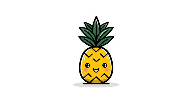 Cute cartoon pineapple illustration