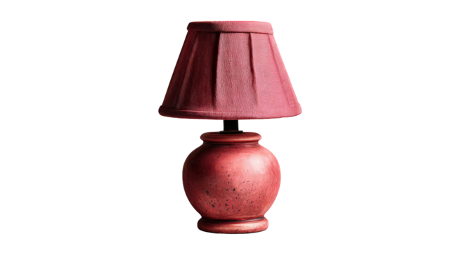Red Glitter Table Lamp with Textured Shade