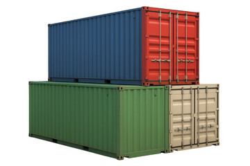 Stacked shipping containers for global cargo logistics
