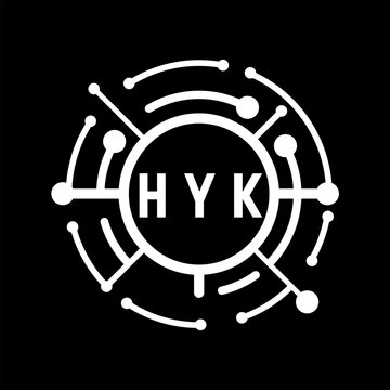 HYK letter design. HYK letter technology logo design. HYK Monogram logo design for an entrepreneur and business.