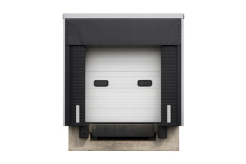 Warehouse loading dock distribution facility with transparent background