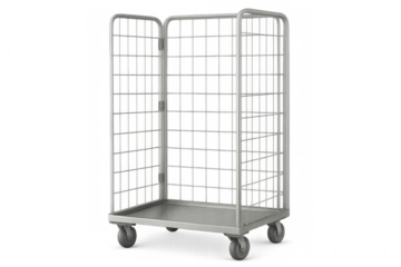 Stainless steel roll cage trolley for logistics and transport
