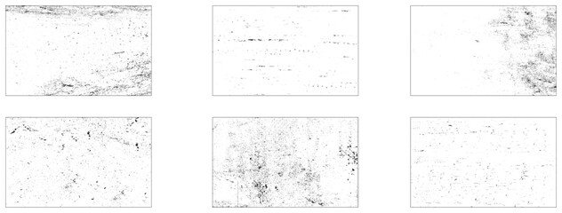 Grunge style monochrome set textures. Texture backgrounds set. Vector illustration.