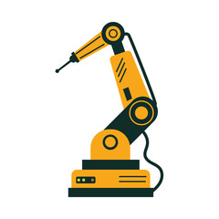 Stylized Robotic Arm Illustration for Industrial Automation and Engineering