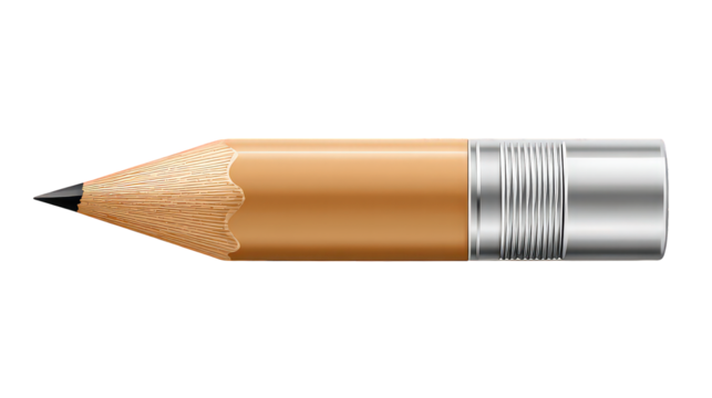 Close Up Of Wooden Pencil With Metallic Tip