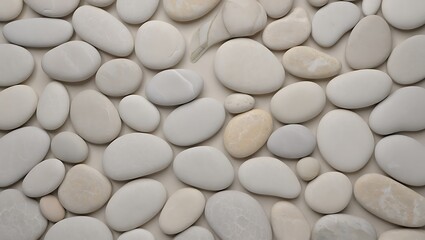 Smooth pebbles texture seamless pattern natural stone background gentle colors macro view