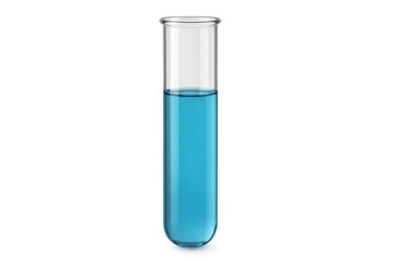 Test tube holding blue liquid for scientific experimentation