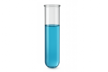 Test tube holding blue liquid for scientific experimentation