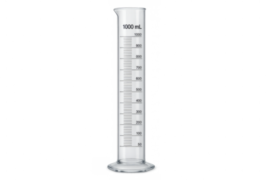 Graduated cylinder vector illustrating chemical laboratory measurement