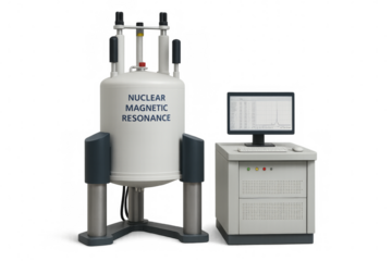 Nuclear magnetic resonance spectrometer performing scientific research analysis