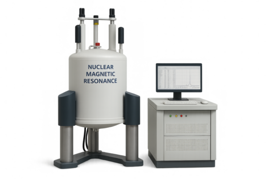 Nuclear magnetic resonance spectrometer performing scientific research analysis