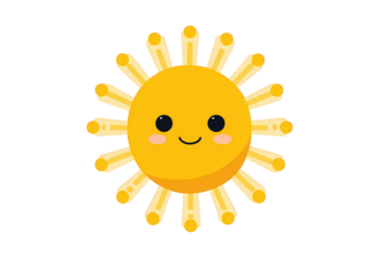 Cute Pixel Art Sun With Smiling Face