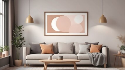 Mockup frame, poster empty close up in home design, modern element mockup interior