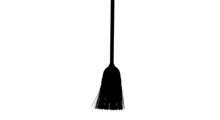 Simple Black Broomstick Silhouette.